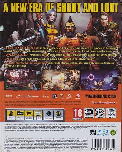 Borderlands 2 - med papsleeve - PS3 (B Grade) (Genbrug)